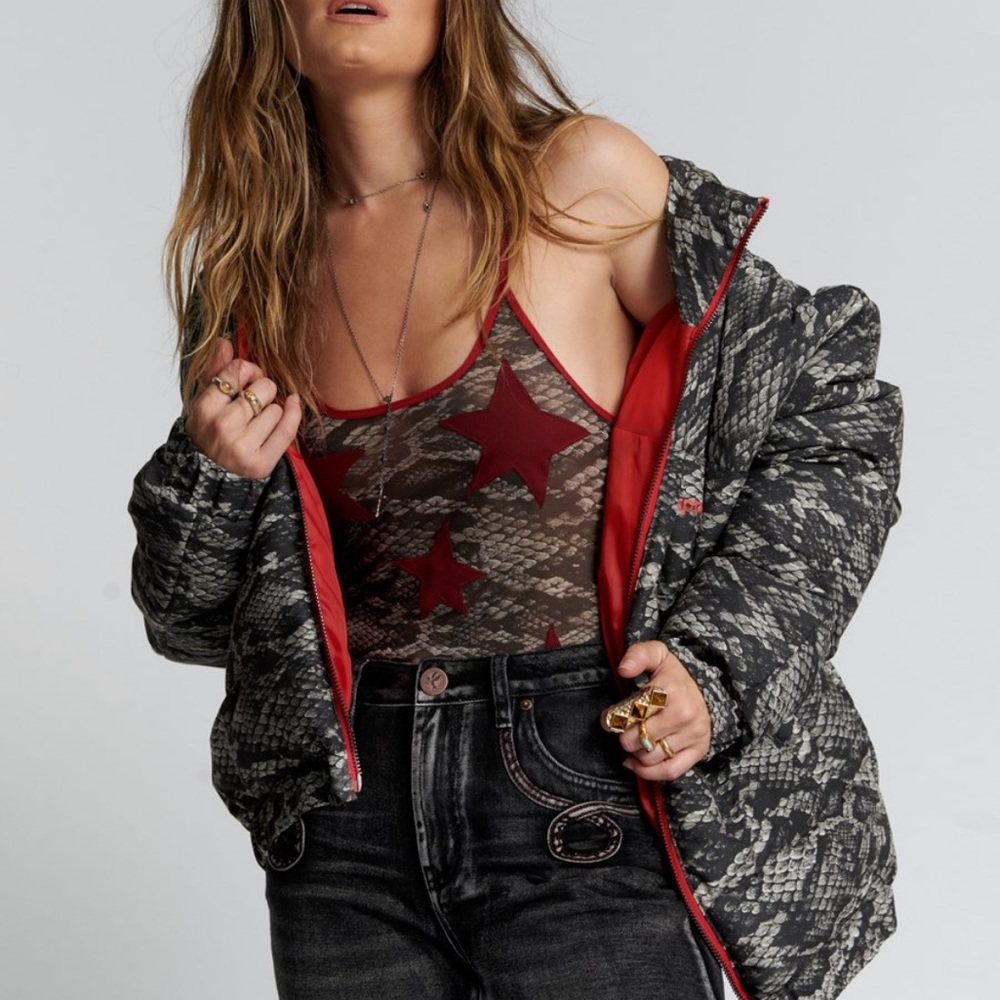 One Teaspoon night snake mesh bodysuit